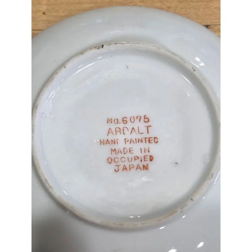 Vintage Ardalt Occupied Japan Demitasse Cup Saucer Set Hand Painted Floral 6075